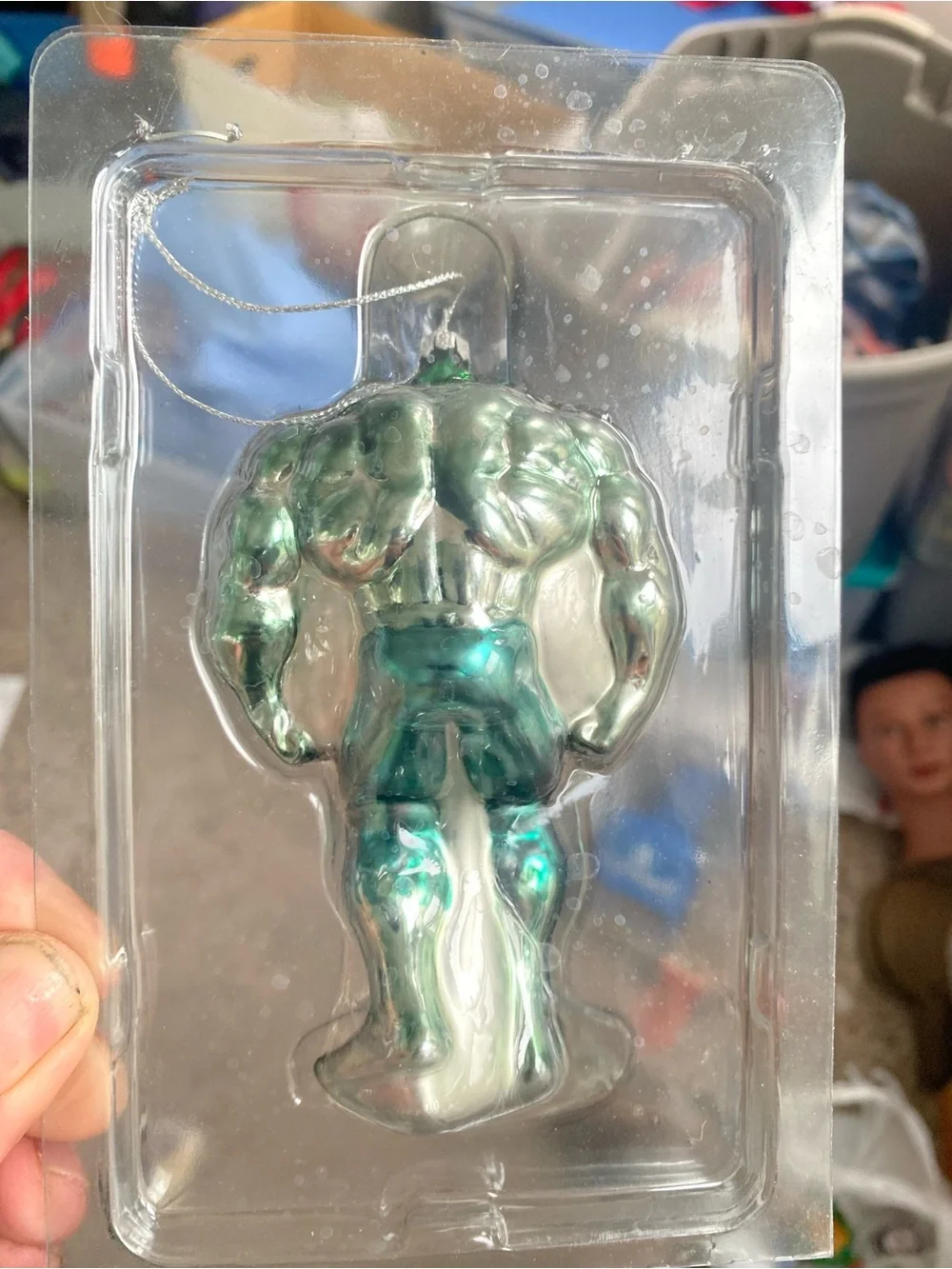 2008 Marvel Incredible Hulk Blown Glass Christmas Tree Holiday 4.5